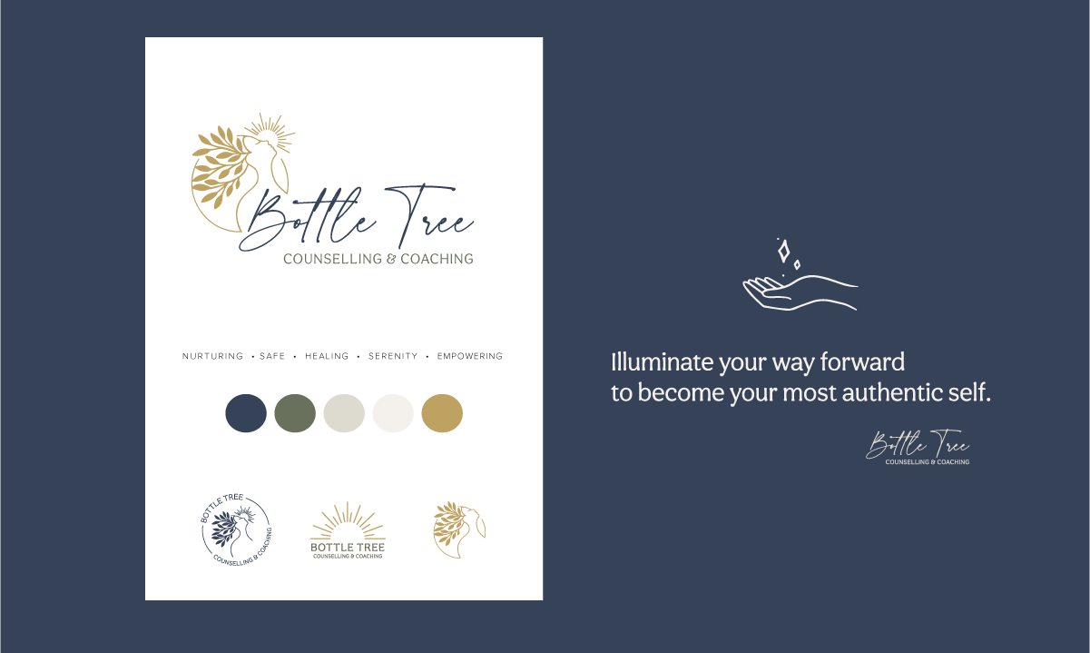 Branding mock up for Bottle Tree Counselling and coaching